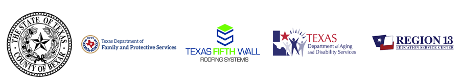 logos - bexar county, DFPS, texas fifth wall roofing systems, dads, region 13